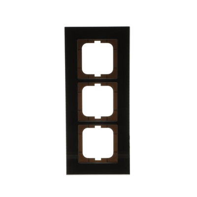 Abdeckrahmen 3-fach Glas schwarz - carat®   