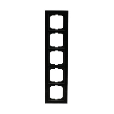 Abdeckrahmen 5-fach Glas schwarz - Busch-axcent® pur