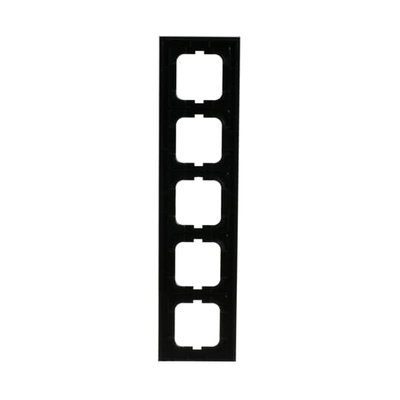 Abdeckrahmen 5-fach Glas schwarz - Busch-axcent® pur   