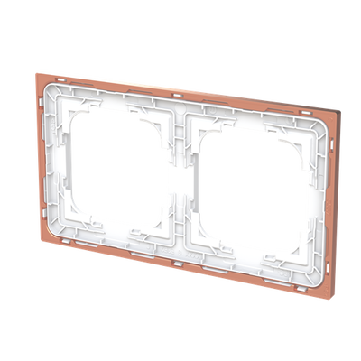 Abdeckrahmen mit Dekorring 2-fach studioweiß matt/roségold - Busch-art linear® 