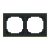 Abdeckrahmen mit Dekorring 2-fach schwarz matt/gold - Busch-art linear®   