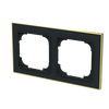 Abdeckrahmen mit Dekorring 2-fach schwarz matt/gold - Busch-art linear®   
