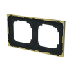 Abdeckrahmen mit Dekorring 2-fach schwarz matt/gold - Busch-art linear®   