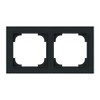 Abdeckrahmen mit Dekorring 2-fach schwarz matt/chrom - Busch-art linear®   