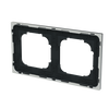 Abdeckrahmen mit Dekorring 2-fach schwarz matt/chrom - Busch-art linear®   