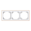 Abdeckrahmen mit Dekorring 3-fach studioweiß matt/roségold - Busch-art linear®