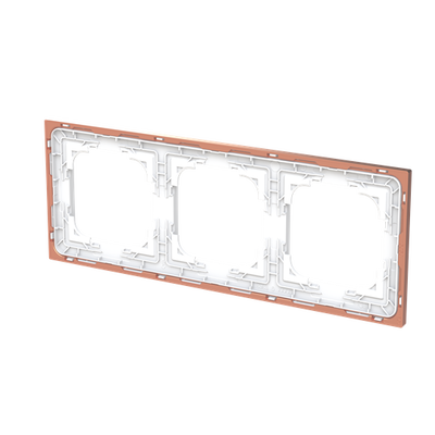 Abdeckrahmen mit Dekorring 3-fach studioweiß matt/roségold - Busch-art linear® 