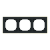 Abdeckrahmen mit Dekorring 3-fach schwarz matt/gold - Busch-art linear®   