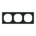 Abdeckrahmen mit Dekorring 3-fach schwarz matt/gold - Busch-art linear®