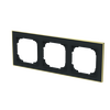 Abdeckrahmen mit Dekorring 3-fach schwarz matt/gold - Busch-art linear®   