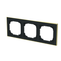 Abdeckrahmen mit Dekorring 3-fach schwarz matt/gold - Busch-art linear®