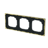 Abdeckrahmen mit Dekorring 3-fach schwarz matt/gold - Busch-art linear®   