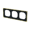 Abdeckrahmen mit Dekorring 3-fach schwarz matt/gold - Busch-art linear®
