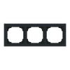 Abdeckrahmen mit Dekorring 3-fach schwarz matt/chrom - Busch-art linear®   