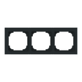 Abdeckrahmen mit Dekorring 3-fach schwarz matt/chrom - Busch-art linear®