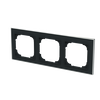 Abdeckrahmen mit Dekorring 3-fach schwarz matt/chrom - Busch-art linear®   