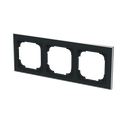 Abdeckrahmen mit Dekorring 3-fach schwarz matt/chrom - Busch-art linear®