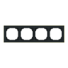 Abdeckrahmen mit Dekorring 4-fach schwarz matt/gold - Busch-art linear®   