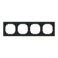 Abdeckrahmen mit Dekorring 4-fach schwarz matt/gold - Busch-art linear®