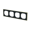 Abdeckrahmen mit Dekorring 4-fach schwarz matt/gold - Busch-art linear®   