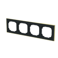 Abdeckrahmen mit Dekorring 4-fach schwarz matt/gold - Busch-art linear®