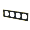Abdeckrahmen mit Dekorring 4-fach schwarz matt/gold - Busch-art linear®   