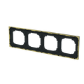 Abdeckrahmen mit Dekorring 4-fach schwarz matt/gold - Busch-art linear®