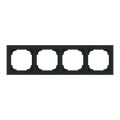 Abdeckrahmen mit Dekorring 4-fach schwarz matt/chrom - Busch-art linear®