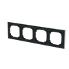 Abdeckrahmen mit Dekorring 4-fach schwarz matt/chrom - Busch-art linear®   