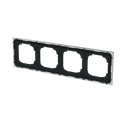 Abdeckrahmen mit Dekorring 4-fach schwarz matt/chrom - Busch-art linear®