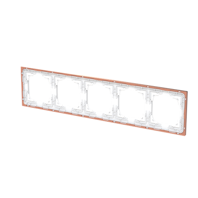 Abdeckrahmen mit Dekorring 5-fach studioweiß matt/roségold - Busch-art linear® 