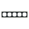 Abdeckrahmen mit Dekorring 5-fach schwarz matt/gold - Busch-art linear®   