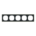 Abdeckrahmen mit Dekorring 5-fach schwarz matt/gold - Busch-art linear®