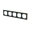 Abdeckrahmen mit Dekorring 5-fach schwarz matt/gold - Busch-art linear®   