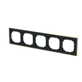 Abdeckrahmen mit Dekorring 5-fach schwarz matt/gold - Busch-art linear®