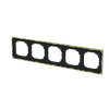Abdeckrahmen mit Dekorring 5-fach schwarz matt/gold - Busch-art linear®   