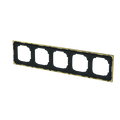 Abdeckrahmen mit Dekorring 5-fach schwarz matt/gold - Busch-art linear®