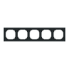 Abdeckrahmen mit Dekorring 5-fach schwarz matt/chrom - Busch-art linear®   