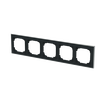 Abdeckrahmen mit Dekorring 5-fach schwarz matt/chrom - Busch-art linear®   