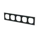 Abdeckrahmen mit Dekorring 5-fach schwarz matt/chrom - Busch-art linear®