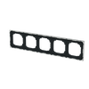 Abdeckrahmen mit Dekorring 5-fach schwarz matt/chrom - Busch-art linear®   