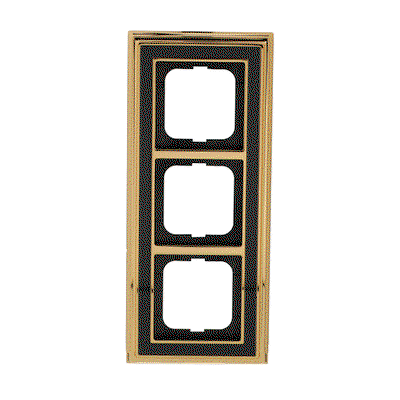 Abdeckrahmen 3-fach Messing poliert anthrazit - Busch-dynasty®   