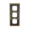 Abdeckrahmen 3-fach Messing poliert Dekor anthrazit - Busch-dynasty®   
