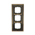 Abdeckrahmen 3-fach Messing poliert Dekor anthrazit - Busch-dynasty®   