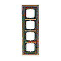 Abdeckrahmen 4-fach Messing poliert Dekor anthrazit - Busch-dynasty®   