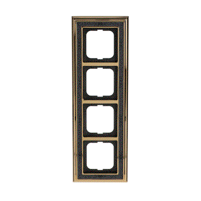 Abdeckrahmen 4-fach Messing poliert Dekor anthrazit - Busch-dynasty®   