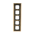 Abdeckrahmen 5-fach Messing poliert Dekor anthrazit - Busch-dynasty®   