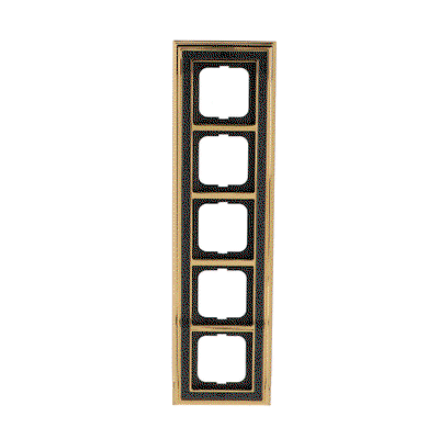 Abdeckrahmen 5-fach Messing poliert Dekor anthrazit - Busch-dynasty®   