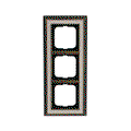 Abdeckrahmen 3-fach Messing antik elfenbeinweiß - Busch-dynasty®   