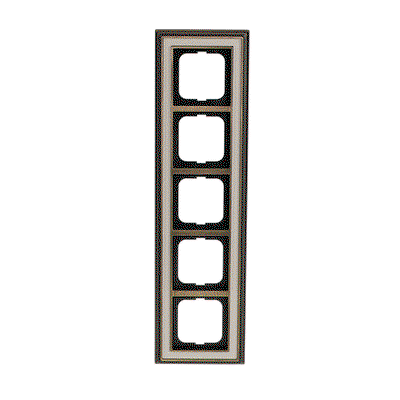 Abdeckrahmen 5-fach Messing antik elfenbeinweiß - Busch-dynasty®   